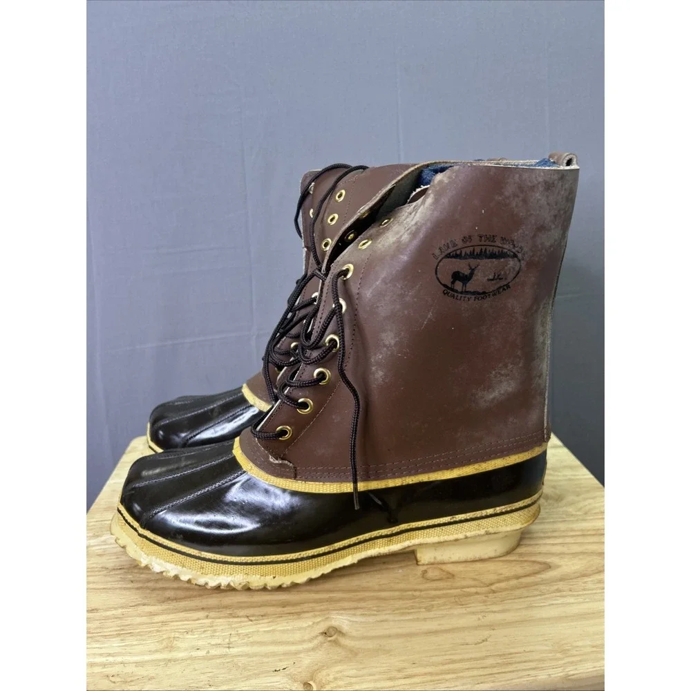 Vintage Lake of the Woods Pac Boots Size 13 Wool Lined Duck Boots Made in Korea